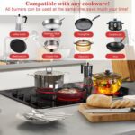 Karinear 30 Inch Electric Cooktop 4 Burners,Knob Control Built-in Ceramic Cooktop