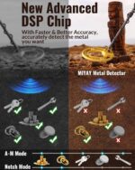 MIYAY Metal Detector for Adults with LCD Display,High Accuracy Waterproof Pinpoint 5 Modes