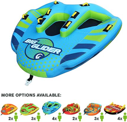 Big Glider Towable,Inflatable Water Tube for 4,Boating Tube for Lake,Beach,River,Snow Watersports Towables has Dual Boston Valve for Quick Inflation,Deflation ?C 4 Man Toys Floats