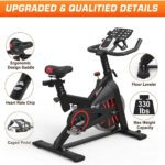 Exercise Bike,Stationary Indoor Cycling Bike,Cycle Bike for Home Cardio Gym,Belt Drive Workout Bike with 35 LBS Flywheel,Thickened Frame Upgraded Version