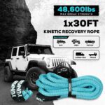 YUNFUER Kinetic Recovery Tow Rope with 2 UHMWPE Soft Shackles