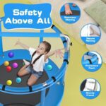 ZCMHAXJ Trampoline for Kids with Adjustable Gymnastics Bar&7 Toys