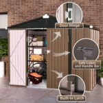 UDPATIO Outside Lockable Metal Garden Shed Steel Anti-Corrosion Outdoor Storage House