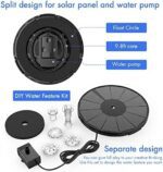 3.5W DIY Solar Fountain Pump for Water Feature Outdoor Solar Bird Bath Fountain Pump with Multiple Nozzles