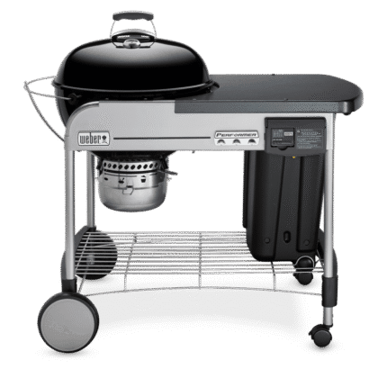 Weber Performer Deluxe 22??? Black Charcoal Grill with Gas Ignition and Gourmet BBQ System