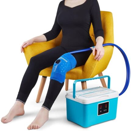 PhysioNatural Cold Therapy Machine - Wearable,Adjustable Knee Pad ?? Cooler Pump with Digital Timer