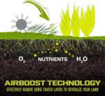 AJ805E 15-Inch 13-Amp Electric Dethatcher and Scarifier w/Removeable 13.2-Gal Collection Bag, 5-Position Height Adjustment, Airboost Technology Increases Lawn Health, Green