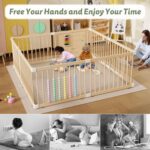 IKALIFE Large Wooden Baby Playpen