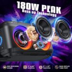 W-KING 80W Party Portable Speaker Bluetooth Wireless Boom Box with 2 Bass Tube