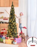 AORESAC 6.5ft Pre-Lit Pencil Christmas Tree for Home,Office,Party Decoration