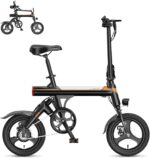 Jasion EB3 Electric Bike Adults 21mph,500W Peak Motor,270Wh Battery,Rear Suspension,3 Levels Assist,14" Folding Ebike for Adults and Teens,Complies to UL2849