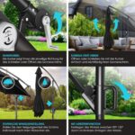 KESSER? Aluminium Cantilever Parasol + Cover Diameter 350 cm and Crank Device Crank Umbrella with Stand UV Protection Aluminium Water-Repellent Canopy 360?? Function Garden Umbrella Market Umbrella