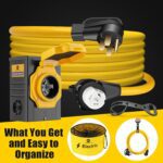 LAZMUMI 50 Amp 50FT Generator Power Cord and Power Inlet Box Waterproof Combo Kit