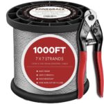 ZONEGRACE 1000FT 1/8 Stainless Steel Cable for Deck Cable Railing System