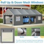 Thanaddo Heavy Duty Car Port with Roll-up Sidewall and Ventilated Windows