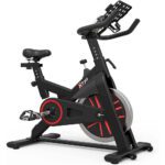Exercise Bike,Stationary Indoor Cycling Bike,Cycle Bike for Home Cardio Gym,Belt Drive Workout Bike with 35 LBS Flywheel,Thickened Frame Upgraded Version