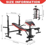 OPPSDECOR 6 in 1 Weight Bench Set with Squat Rack