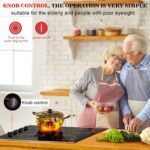 Karinear 30 Inch Electric Cooktop 4 Burners,Knob Control Built-in Ceramic Cooktop