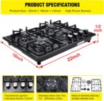 FORIMO Gas Cooktop 22Inch,Built in Gas Cooktop 4 Burners Stainless Steel Stove
