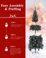 AORESAC 6.5ft Pre-Lit Pencil Christmas Tree for Home,Office,Party Decoration