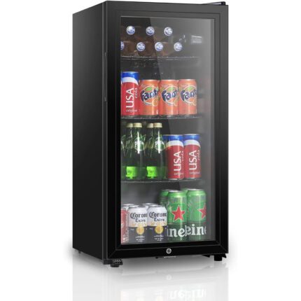 HAILANG Beverage Refrigerator With 105 Can,Freestanding Beverage Cooler