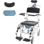 Arkantos Tilt 30??Shower Commode Wheelchair,Shampoo Chair with Headrest and Bucket