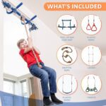 6 Piece Indoor Doorway Gym Set for Kids ÿ Indoor Swing for Kids Includes Kids Swing Chair,Rings,Hanging Trapeze,Ladder,Swinging Rope & Pullup Bar