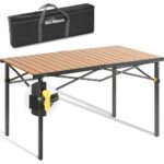 Join Nature Portable Camp Table with Aluminum Roll Up Tabletop and Carry Bag