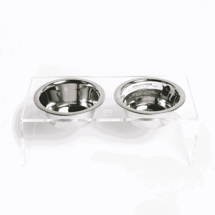 Acrylic Double Pet Feeder ?C Clear