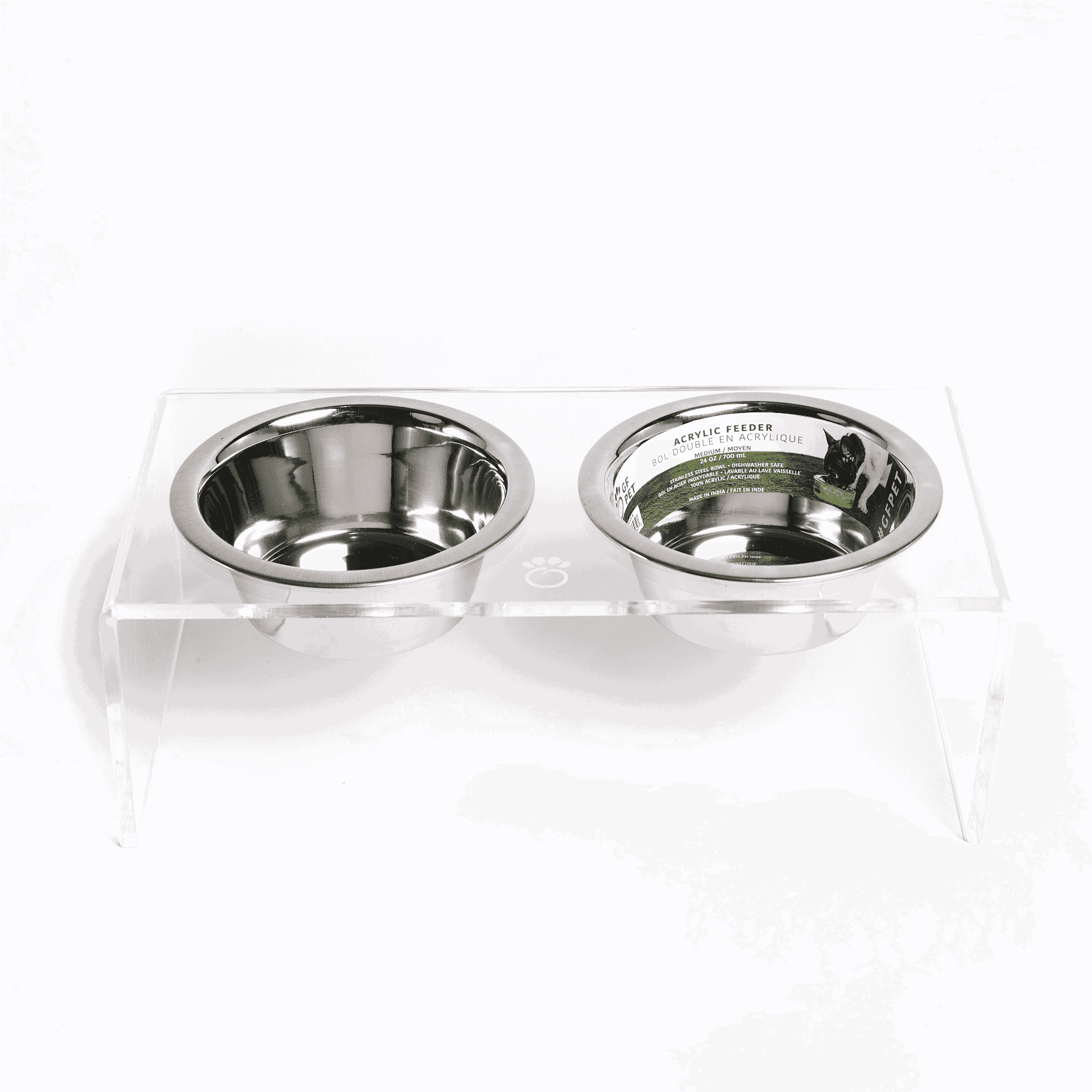 Acrylic Double Pet Feeder ?C Clear Acrylic Double Pet Feeder ?C Clear
