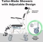 Arkantos Tilt 30??Shower Commode Wheelchair,Shampoo Chair with Headrest and Bucket