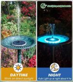 4W Solar Powered Bird Bath Fountains with 8 Nozzles