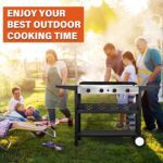 Hykolity 4 Burner Flat Top Gas Griddle with Ceramic Coated Iron Pan