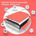 Inflatable Dock Floating Platform,8ft Inflatable Water Hammock Floating Deck for Lake W/Cupholder,Round Floating Ring Float Ring,Pool Float Raft Lounger Island Platform Pad