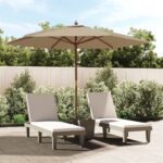 3m Wooden Garden Parasol (8 Colours)