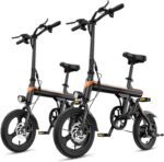 Jasion EB3 Electric Bike Adults 21mph,500W Peak Motor,270Wh Battery,Rear Suspension,3 Levels Assist,14" Folding Ebike for Adults and Teens,Complies to UL2849