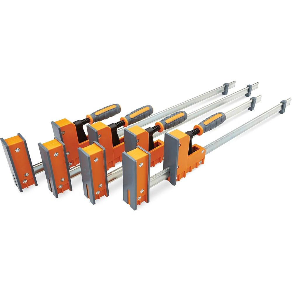 Bora 4-Piece Parallel Clamp Set 3.5-Inch Wide Padded Jaw Provides Constant Bora 4-Piece Parallel Clamp Set 3.5-Inch Wide Padded Jaw Provides Constant