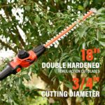 MAXLANDER Cordless Pole Saws Trimming Pole Hedge Trimmer