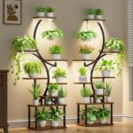 BACEKOLL Plant Stand Indoor with Grow Light,8 Tiered Tall Plant Stands