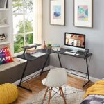 Mr IRONSTONE LShaped Desk 508?? Computer Corner Desk,Home Gaming Desk,Office Writing Workstation with Large Monitor Stand,SpaceSaving,Easy to Assemble,Black