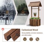 UDPATIO Wishing Wells for Yard,Large Wooden Wishing Well Planter for Outdoors