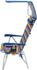 Beach HiBoy 17 Extended Seat Height Folding Beach Chair with Sun Shade Canopy Cover