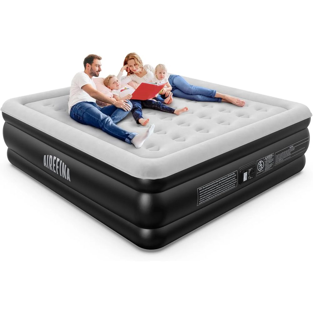 Airefina King Size Air Mattress With Built in Pump Raised Airefina King Size Air Mattress With Built in Pump Raised