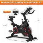 Exercise Bike,Stationary Indoor Cycling Bike,Cycle Bike for Home Cardio Gym,Belt Drive Workout Bike with 35 LBS Flywheel,Thickened Frame Upgraded Version