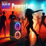 W-KING 80W Party Portable Speaker Bluetooth Wireless Boom Box with 2 Bass Tube