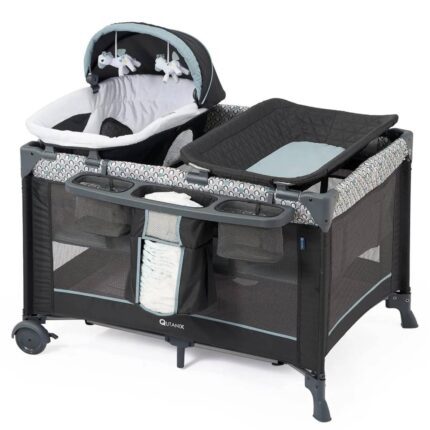 QUTANIX 5 in 1 Multifunctional Pack and Play with Bassinets