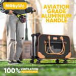 Nakyma Large Cat Carrier with Wheels,Rolling Cat Carrier