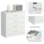 SEGMART White 4-Drawer Wood Dressers for Bedroom