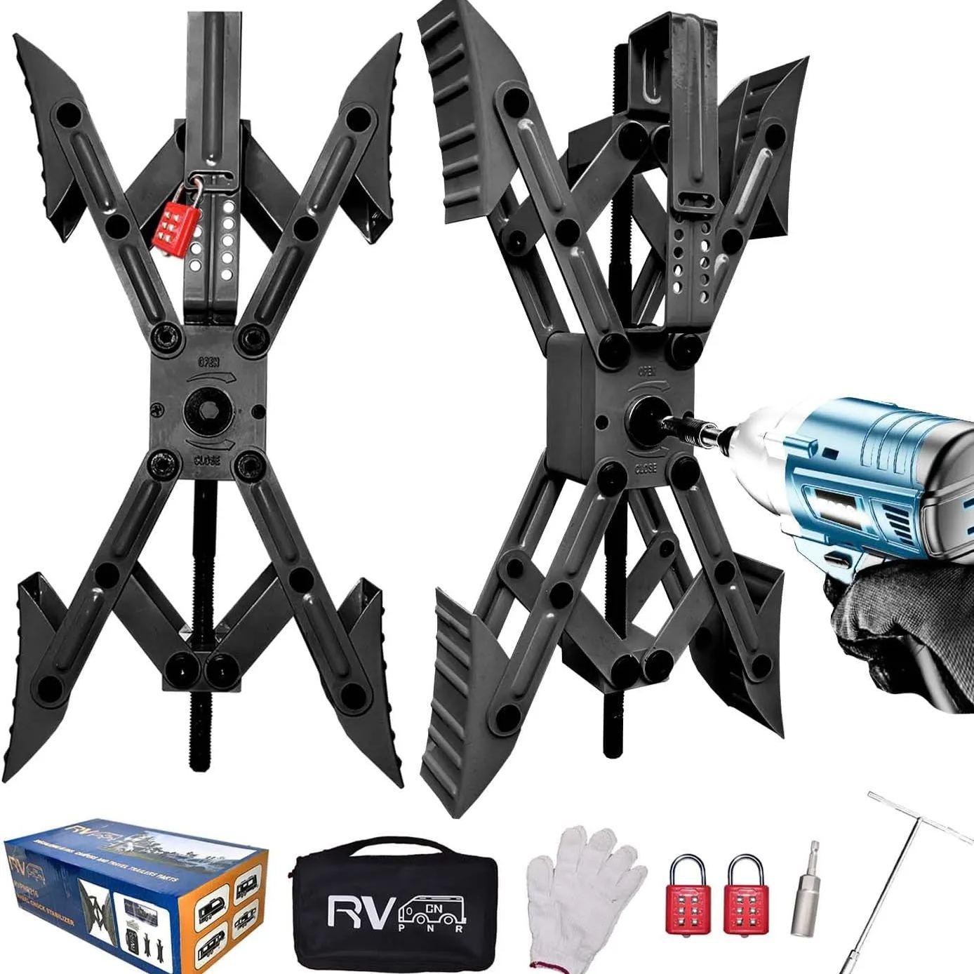 ?RVPNR CN X-Shaped Wheel Chock Stabilizer,RV Stabilizer Wheel Chock Scissor ?RVPNR CN X-Shaped Wheel Chock Stabilizer,RV Stabilizer Wheel Chock Scissor
