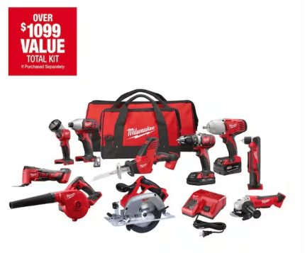 ?M18 18V Lithium-Ion Cordless Combo Kit (10-Tool) with (2) Batteries,Charger and (2) Tool Bags